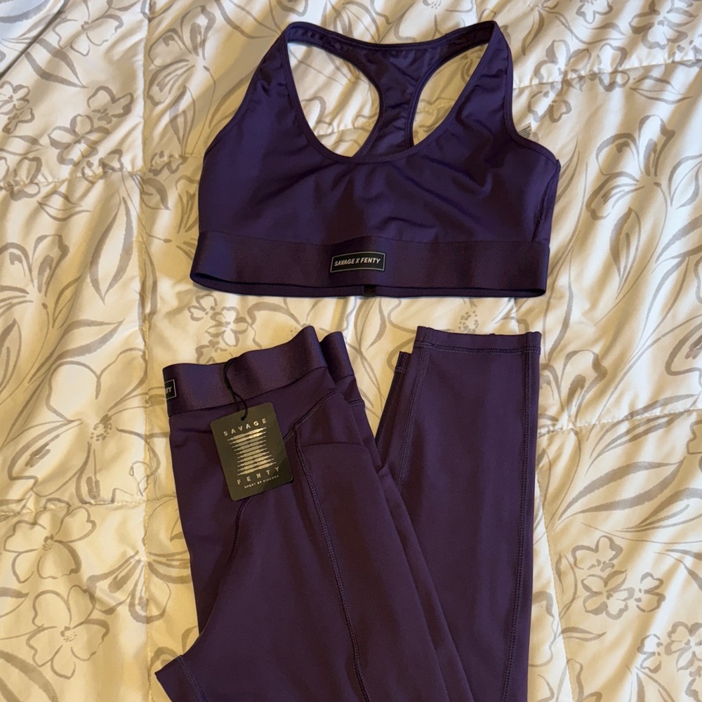 Savage X Fenty Deep Purple Sports Bra Set